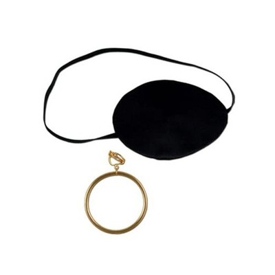 Pirate Eye Patch w/Plastic Gold Earring Party Accessory (1 count) (1/Pkg)