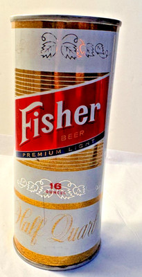 FISHER BEER 16 OUNCE FLAT GENERAL SAN FRANCISCO USBC 229-18 VANITY LID INDOOR