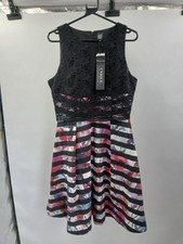 Little Black Dress Brooke Lace Floral Stripe Dress Size 12