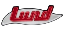 Lund Metal Sign, Custom Shaped w/ Embossed Retro 'Neon' Logo LUN-63008