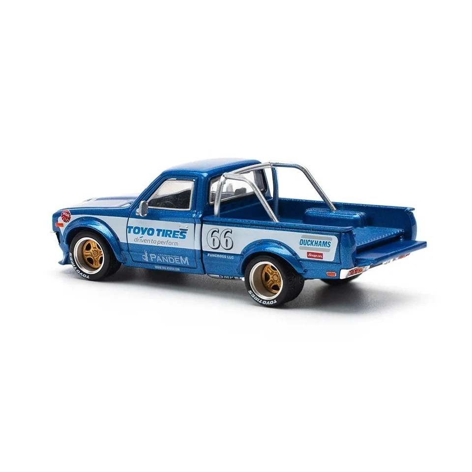 Camioneta Pop Race 1:64 Pandem Datsun 620 #66 azul metálico PR640217 Foto 4 de 4