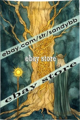 Wall Tapestry Oracle Tree Fantasy Wisdom boho aesthetic 59X82 in