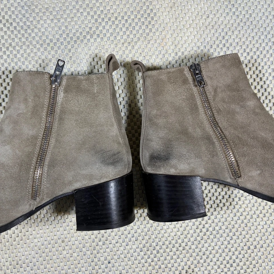 Замшевые кожаные сапоги Everlane The Boss с заостренным носком серо-коричневые размер 6 - Изображение 4 из 4