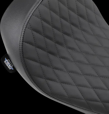 DS Diamond Stitched Low Profile Solo Seat for Dyna Super Glide Custom 06-14