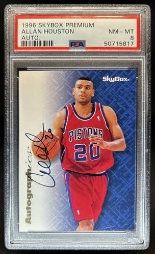 1996-97 Skybox Premium Allan Houston Autographics Blue Ink Auto Magic PSA 8