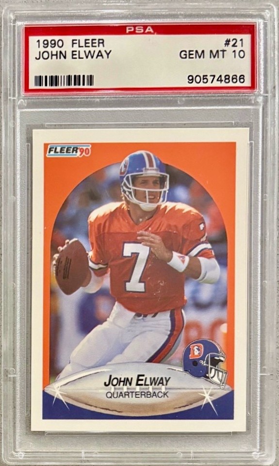 1990 Fleer #21 John Elway PSA 10 Denver Broncos HOF
