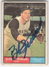 1961 Topps #270 Bob Friend In Person Signed Auto 56446