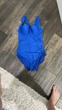 Old Navy Blue One Piece Swimsuit with Molded Cups and Wide Straps Sz M