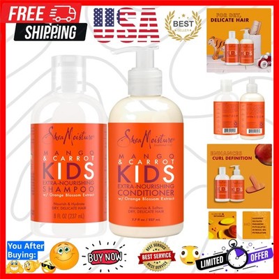 Kids Mango & Carrot Shampoo and Conditioner Set w/Orange Blossom Extract, Str...