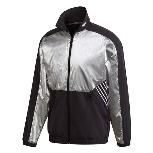 adidas ORIGINALS MEN'S TOLIMA-02 TRACK TOP JACKET BLACK SILVER RETRO NEW BNWT OG - Picture 1 of 4