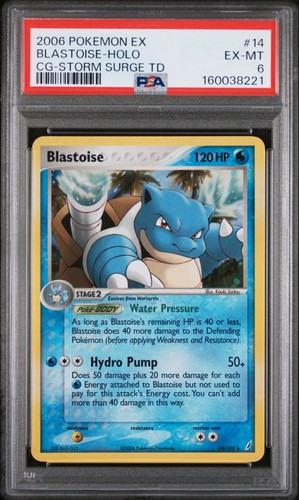 PSA 6 2006 Pokemon Crystal Guardians Blastoise Holo Foil 14/100 Storm Surge Deck