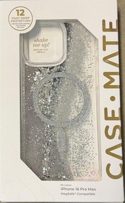 Case-Mate iPhone 16 Pro Max Case MagSafe -12ft Drop Protection -Silver Waterfall