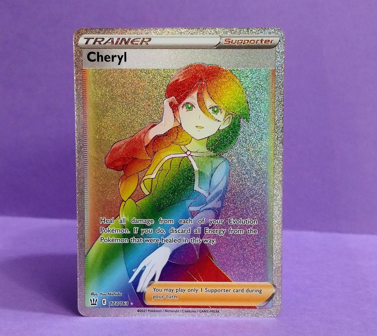 Cheryl 173/163 Battle Styles Secret Rare NM Holo Trainer Card Pokemon TCG