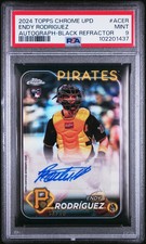 2024 Topps Chrome Baseball Update  Auto Endy Rodriguez Black Refractor /10 PSA 
