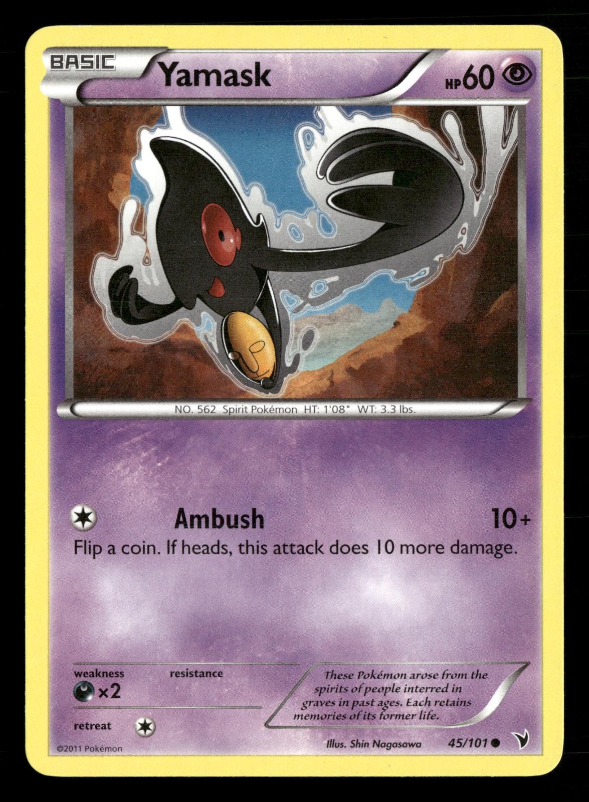 Yamask 45/101 Common Noble Victories Pokemon Lightly Played
