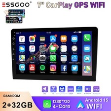 Double DIN 7" Multimedia Android Auto CarPlay Car Stereo Radio GPS Navi HeadUnit