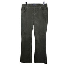 Talbots 8 Deep Green Corduroy Mid Rise Signature Bootcut Pants Fall Holiday