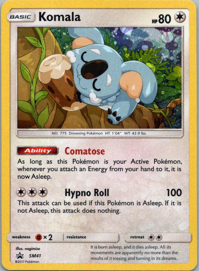 Pokemon TCG Komala SM41 SM Black Star Promos Holo LP
