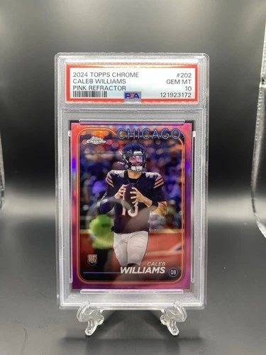 Caleb Williams 2024 Topps Chrome Pink Refractor Rookie #202 PSA 10 Chicago Bears