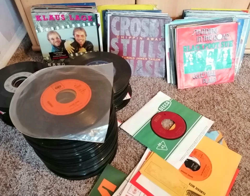 230 Jukebox Vinyl Singles Pop Rock Schlager Disco Oldies + 200 Leer Cover Hüllen - Bild 2 von 4