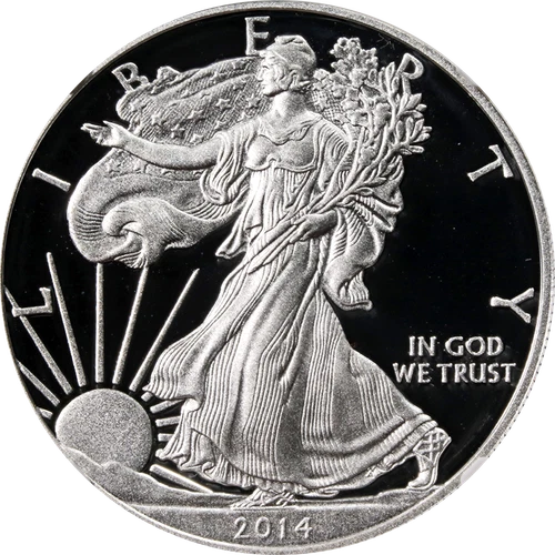 2014-W Silver American Eagle $1 NGC PR70 Elizabeth Jones Autograph - STOCK