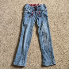 Alpengluck Bondi Traditional Costume Germany Girls Blue Embroidered Jeans 110