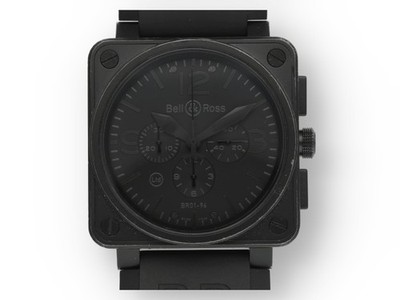 Original Bell & Ross Herren Chronograph in Edelstahl geschwärzt BR01-94S