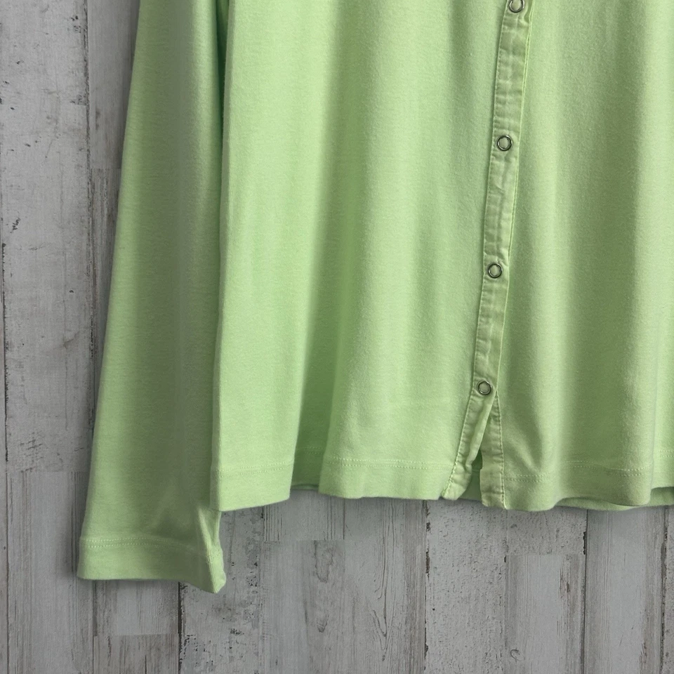 Suéter Fresh Produce Botón Frontal L Lima Chartreuse Manga Larga Trabajo Oficina Top Foto 4 de 4