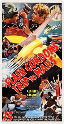 FLASH GORDON'S TRIP TO MARS (1938) - 41''x79'' huge restored RARE movie poster!!