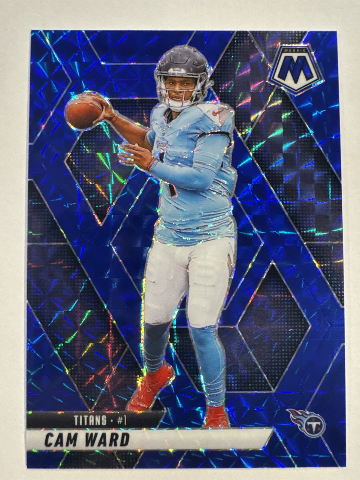 2025 Panini Mosaic Cam Ward Blue Prizm 55/99 Rookie #382