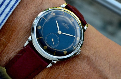RARE MEN'S OMEGA BUMPER AUTO 30,10RA ST/ST SUPER BLACK DECO DIAL 1944 VINTAGE - Picture 13 of 24