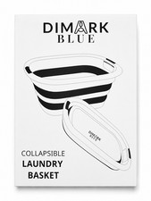DiMarkBlue Collapsible Plastic Laundry Basket With Handles, For Bathroom, Dorm