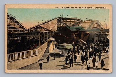 Venice Beach Roller Coaster ''Pier Amusements'' Antique Los Angeles Ride 1930