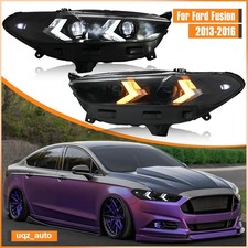 Led Headlights For Ford Fusion Halogen 2013-2016 Head Lamps Assembly Drl Lh+rh
