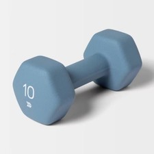 Dumbbell 10lb: PVC Coated, Iron Core, Total Body Workout