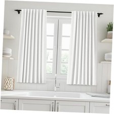 Beige Linen Blackout Curtains 54 Inches Long 52"W x 54"L Pack of 2 02 Beige