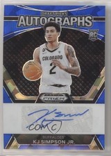 2024-25 Panini Prizm Draft Picks Blue Ice /75 KJ Simpson Jr #DPA-KJS Auto 1cl8