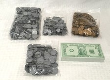 CLASS SET MATH MANIPULATIVES / PLAY MONEY / BILLS  COINS / 1600 PIECES / NEW