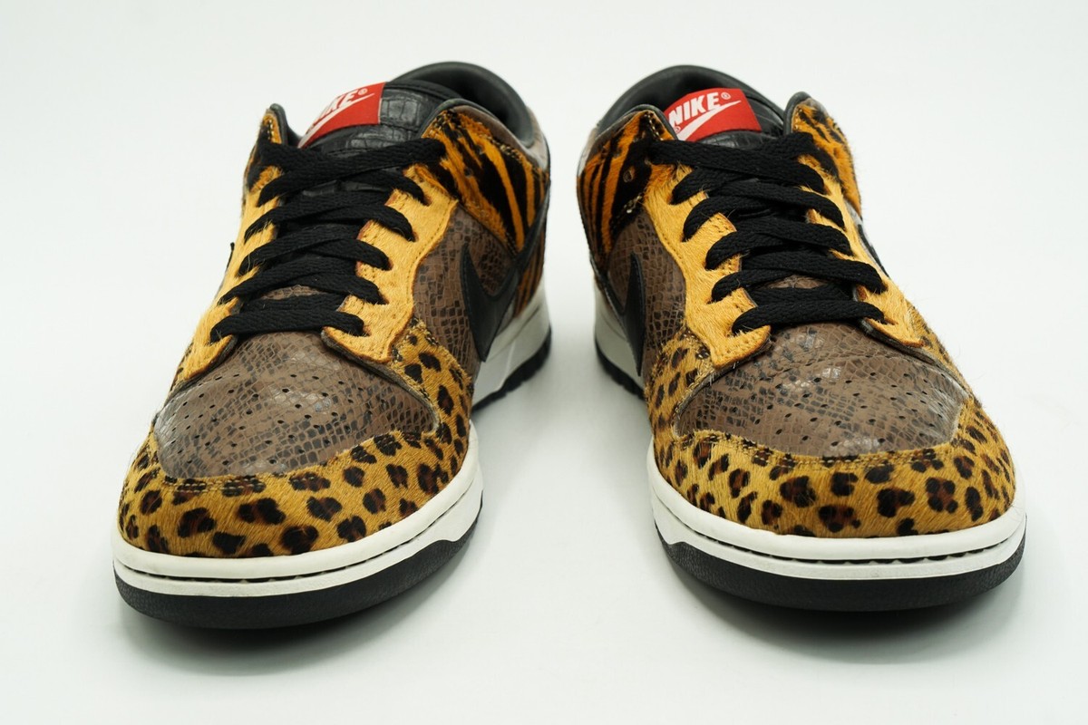 NIKE DUNK LOW USED SIZE 9.5 ATMOS BEAST PACK BLACK SAFARI NIKE DUNK LOW USED SIZE 9.5 ATMOS BEAST PACK BLACK SAFARI