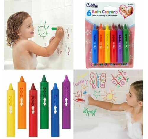 Farbige waschbare Badstifte Fliesen Bleistift Kinder Farben Zeichnen Spaß Spielzeug Stifte NEU - Bild 15 von 30