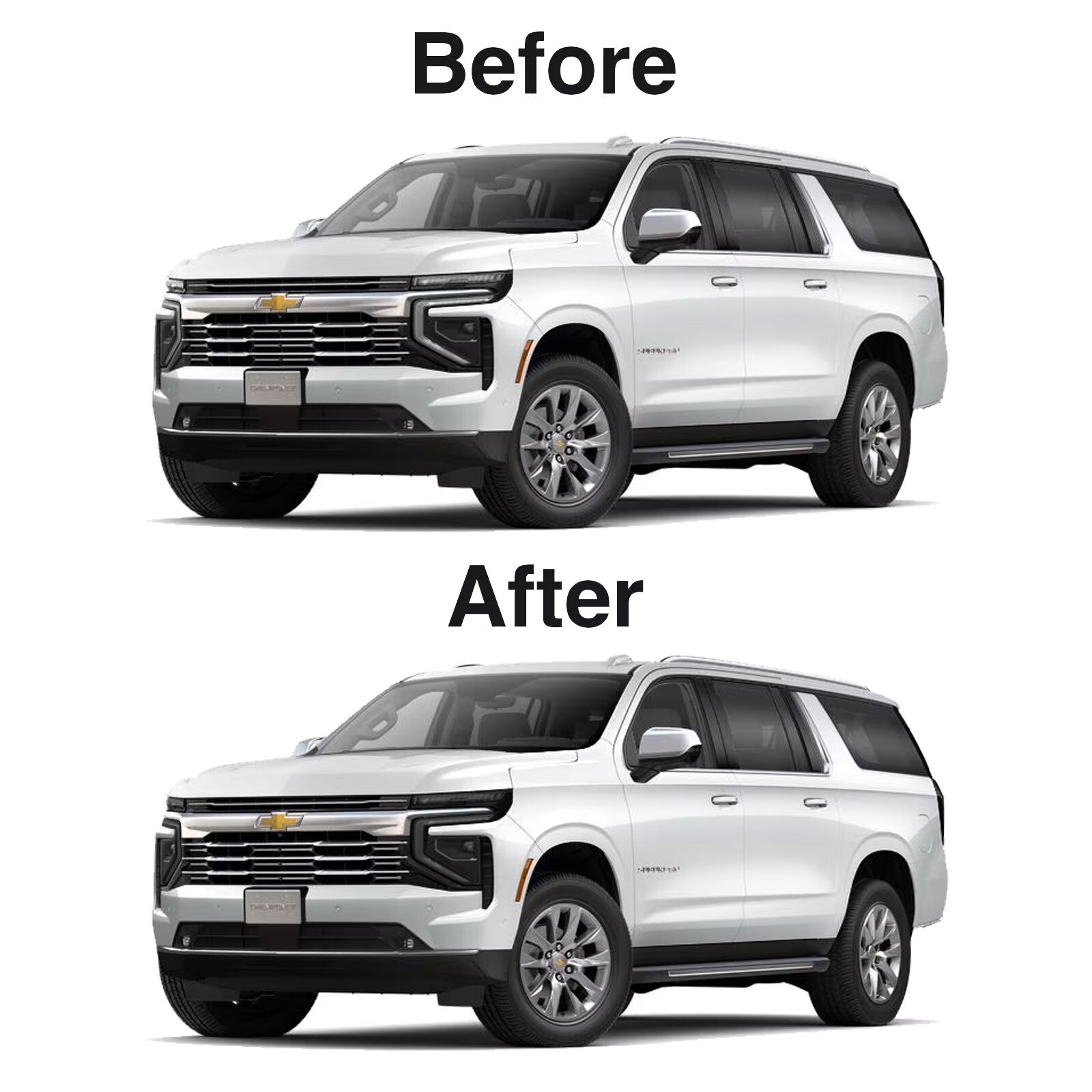 Smoke Tint Vinyl Overlay for Suburban 25-25 Headlights & Fog Lights  