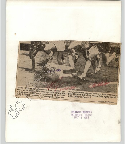 Athletes Running College Sprint Championship @Relay Carnival PA 1955 Press Photo - Picture 2 of 2