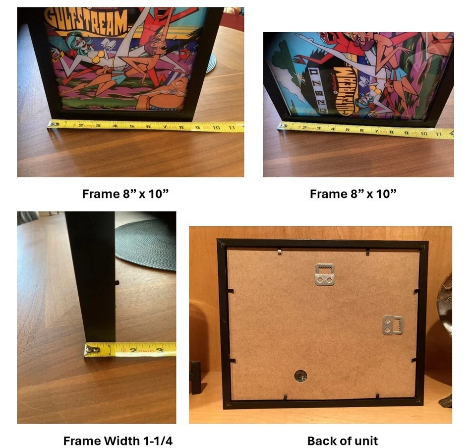 Retro Glow Pinball Art | 8"x 10" Illuminated Framed Print - "STAR POOL" - 1972 - Image 4 of 4