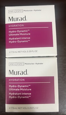 Murad Hydration Hydro Dynamic Ultimate Moisture 0.25oz/7.5ml TRAVEL Lot of 2 NEW