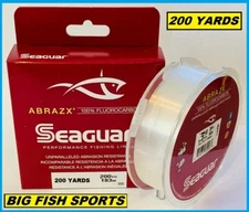 SEAGUAR ABRAZX 100% Fluorocarbon Fishing Line 15LB-200YD FREE USA SHIP! #15AX200