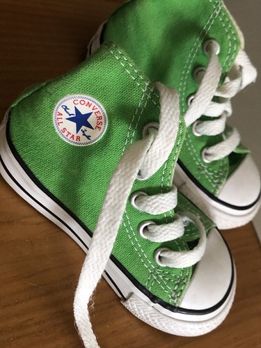 Genuine Converse All Star Trainer Alte Top Taglia Uk 4 neonato verde | eBay