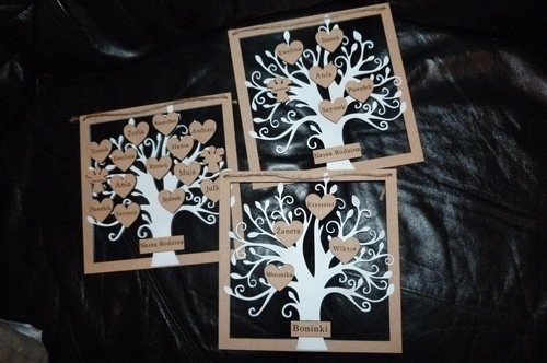 Personalised wooden family tree white shabby chic 15 names frame decoration - Picture 3 of 3