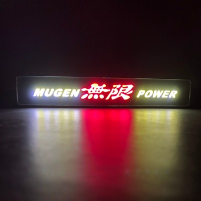 JDM Mugen Power Logo LED Light Car Front Grille Badge Illuminated Decal Sticker