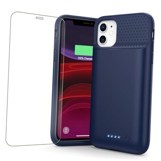 Battery Case for iPhone 11/XR (6.1inch),Upgraded 7500mAh Slim Portable Blue