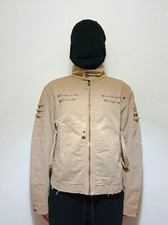 diesel distressed utility crop jacket L KHAKI BBS CANVAS DURABLE PREMIUM GOLD